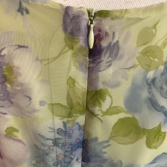 NWT dressbarn VTG pastels chiffon lined midi green yellow blue purple 14 - Picture 9 of 16